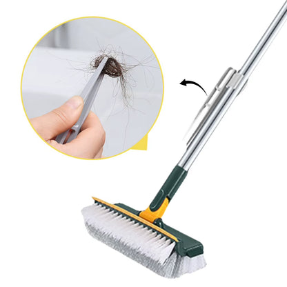 3 in 1 Floor Scrub Brush Long Handle Scrape Stiff Bristle Scrubber Brush Tile Brush Shower Scrubber for Cleaning Shower Bathroom