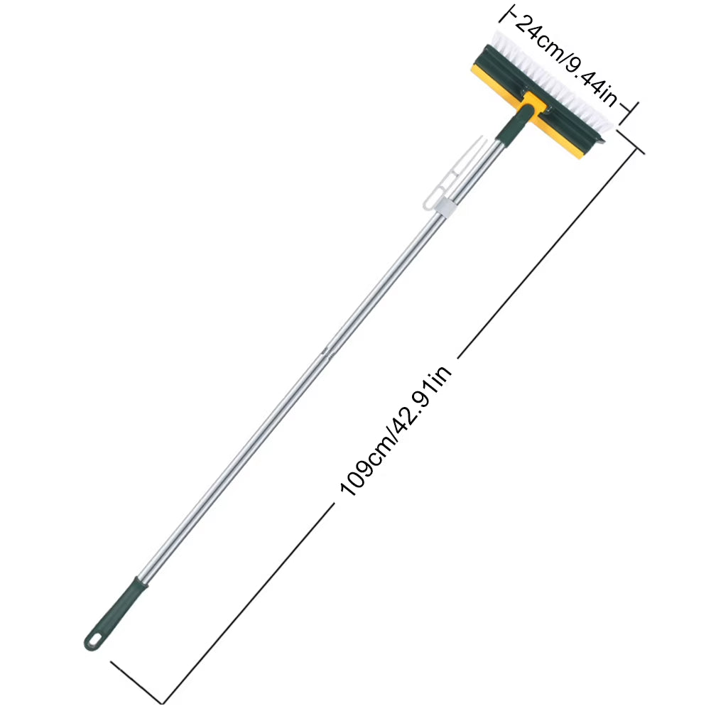 3 in 1 Floor Scrub Brush Long Handle Scrape Stiff Bristle Scrubber Brush Tile Brush Shower Scrubber for Cleaning Shower Bathroom