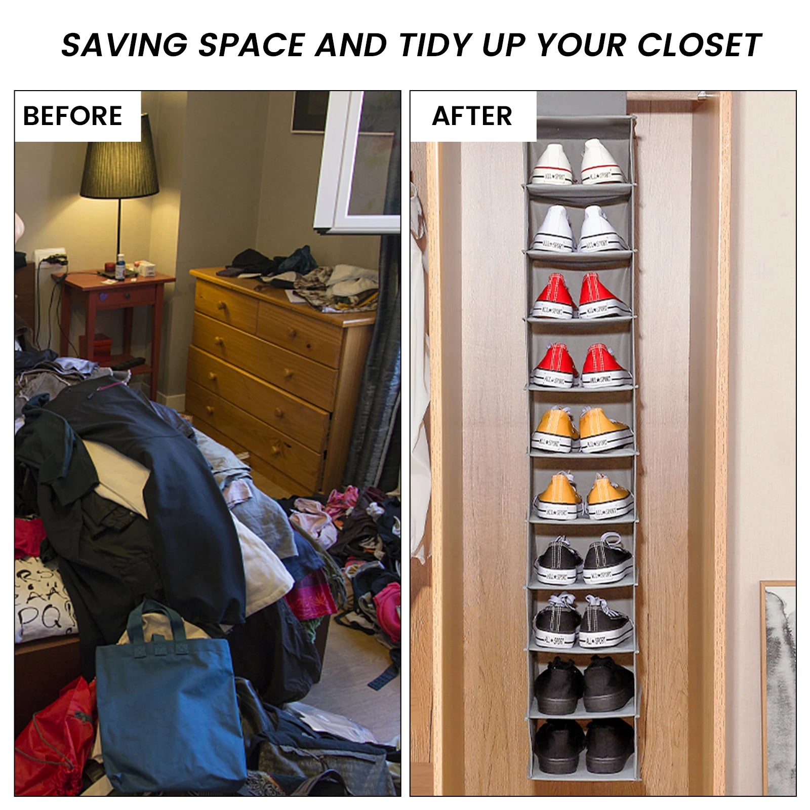 XL Hanging Shoe Organizer – Space-Saving Closet Storage