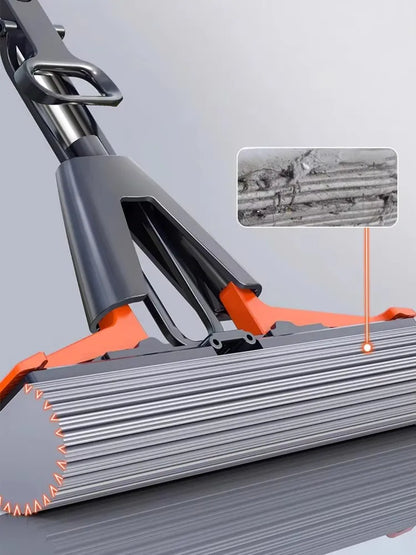 Hands-Free Foldable Absorbent Mop with Replaceable Heads