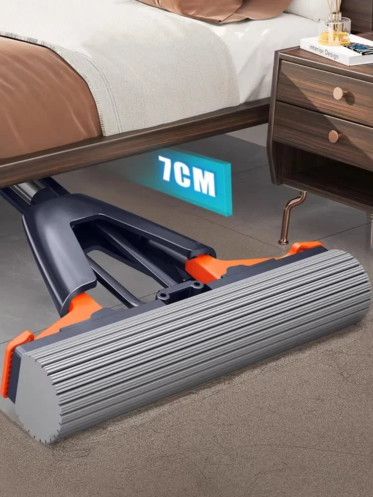 Hands-Free Foldable Absorbent Mop with Replaceable Heads